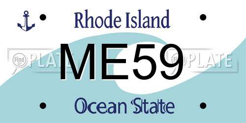 ME59 Rhode Island License Plate