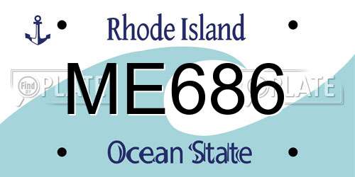 ME686 Rhode Island License Plate