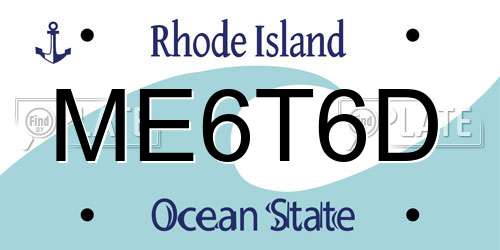 ME6T6D Rhode Island License Plate