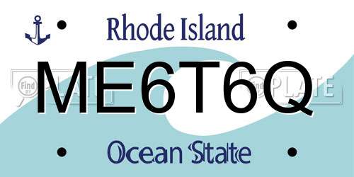ME6T6Q Rhode Island License Plate