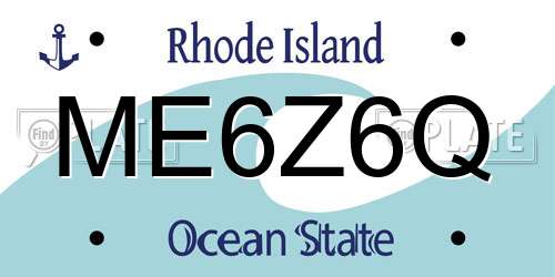 ME6Z6Q Rhode Island License Plate