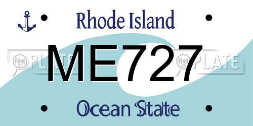 ME727 Rhode Island License Plate