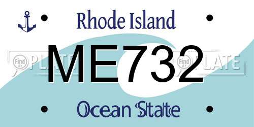 ME732 Rhode Island License Plate