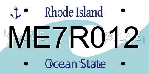 ME7R012 Rhode Island License Plate