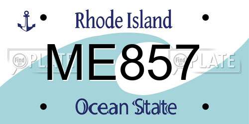 ME857 Rhode Island License Plate