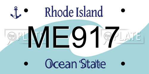 ME917 Rhode Island License Plate