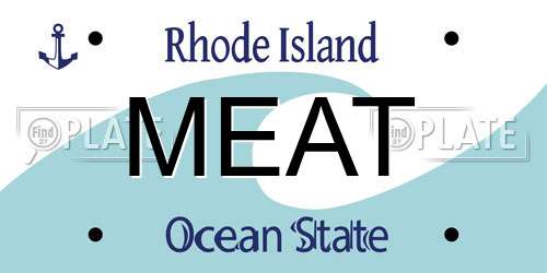MEAT Rhode Island License Plate