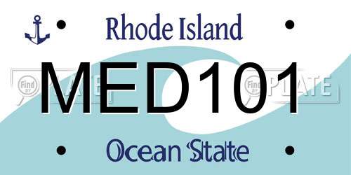 MED101 Rhode Island License Plate