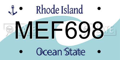 MEF698 Rhode Island License Plate