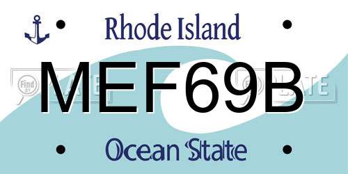 MEF69B Rhode Island License Plate