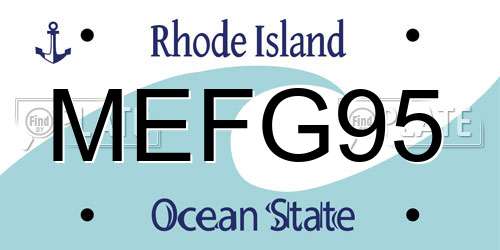 MEFG95 Rhode Island License Plate