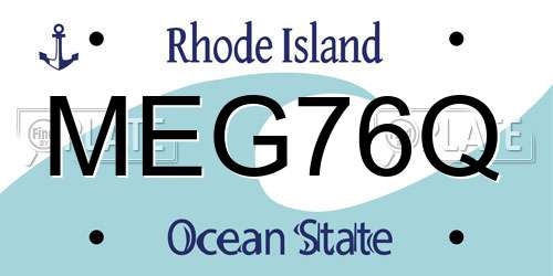 MEG76Q Rhode Island License Plate