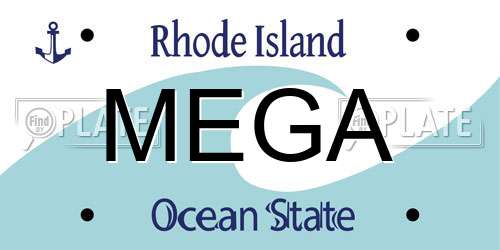 MEGA Rhode Island License Plate