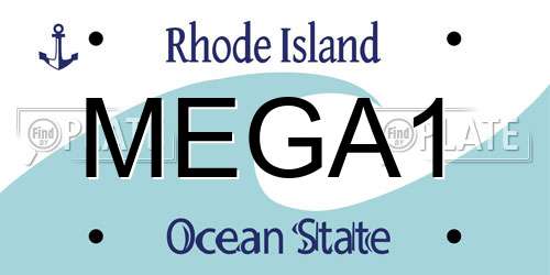 MEGA1 Rhode Island License Plate