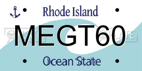 MEGT60 Rhode Island License Plate