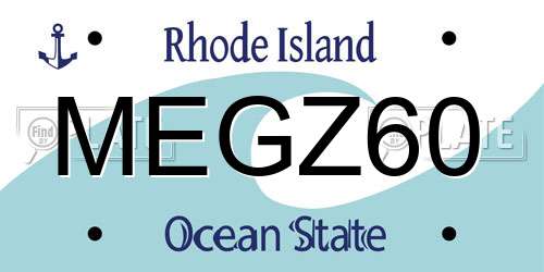 MEGZ60 Rhode Island License Plate
