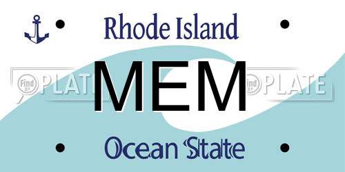 MEM Rhode Island License Plate
