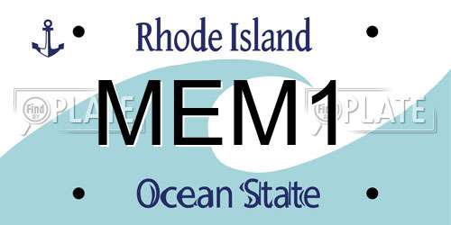 MEM1 Rhode Island License Plate
