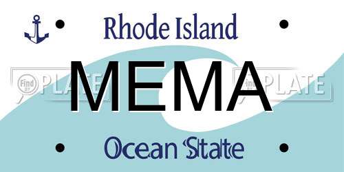 MEMA Rhode Island License Plate