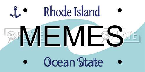 MEMES Rhode Island License Plate