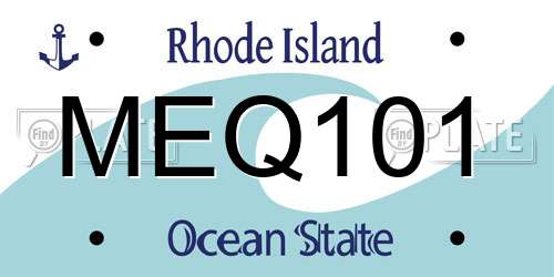 MEQ101 Rhode Island License Plate