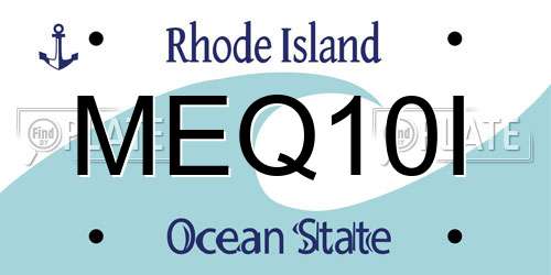 MEQ10I Rhode Island License Plate