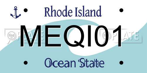 MEQI01 Rhode Island License Plate