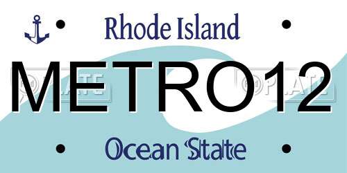 METRO12 Rhode Island License Plate