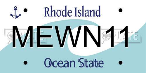 MEWN11 Rhode Island License Plate