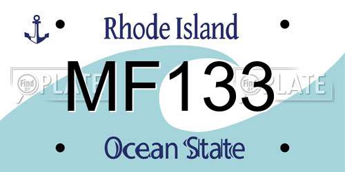 MF133 Rhode Island License Plate
