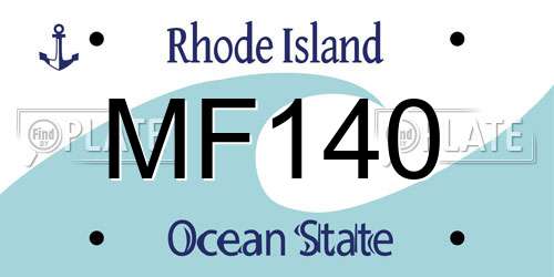 MF140 Rhode Island License Plate