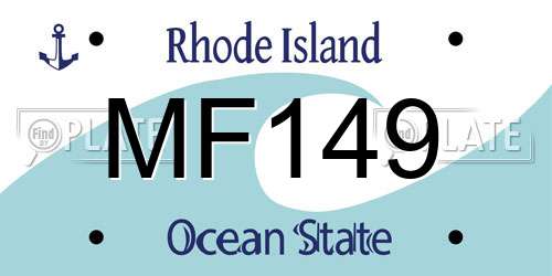 MF149 Rhode Island License Plate