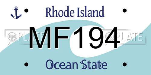 MF194 Rhode Island License Plate