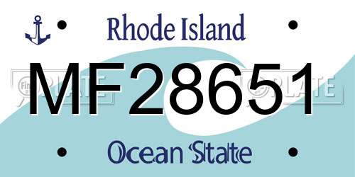 MF28651 Rhode Island License Plate