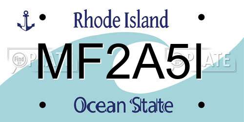 MF2A5I Rhode Island License Plate