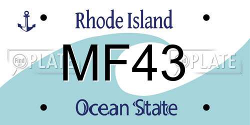 MF43 Rhode Island License Plate