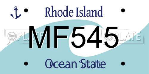 MF545 Rhode Island License Plate