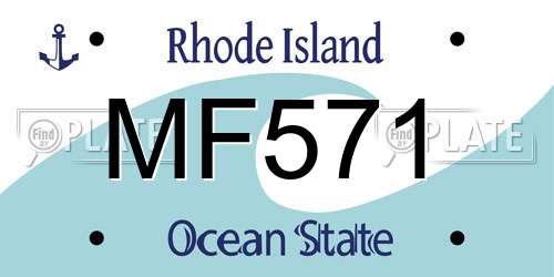 MF571 Rhode Island License Plate