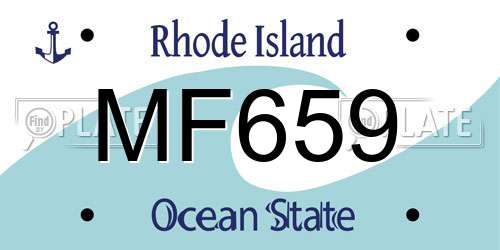 MF659 Rhode Island License Plate