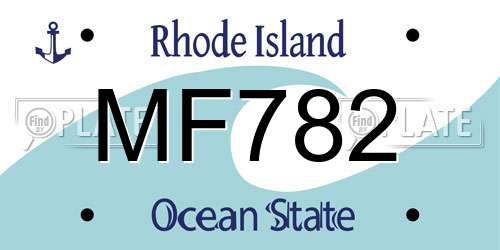 MF782 Rhode Island License Plate