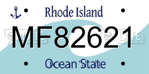 MF82621 Rhode Island License Plate
