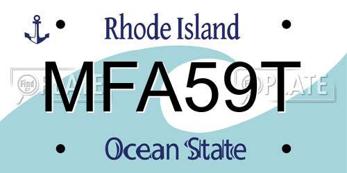 MFA59T Rhode Island License Plate