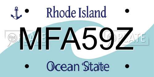 MFA59Z Rhode Island License Plate