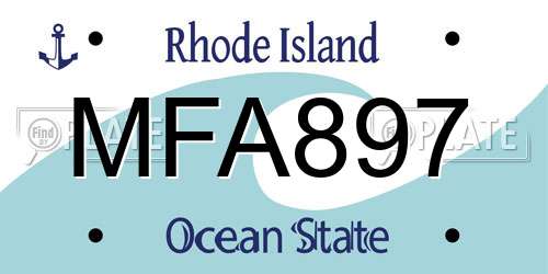 MFA897 Rhode Island License Plate