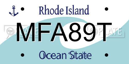 MFA89T Rhode Island License Plate