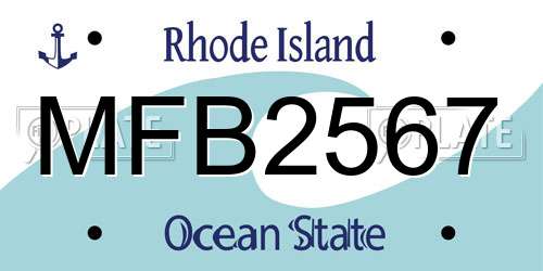 MFB2567 Rhode Island License Plate