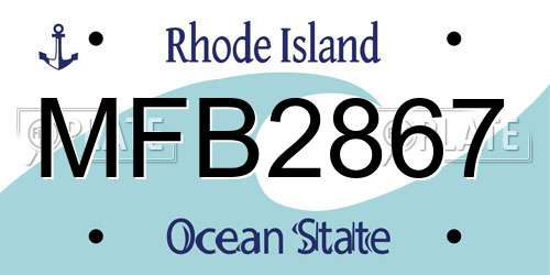 MFB2867 Rhode Island License Plate