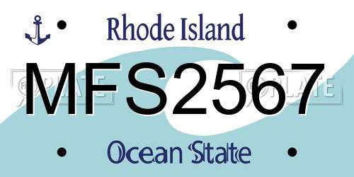 MFS2567 Rhode Island License Plate