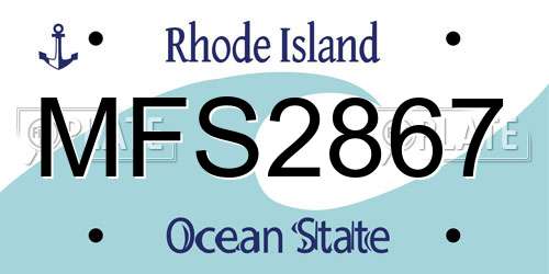 MFS2867 Rhode Island License Plate