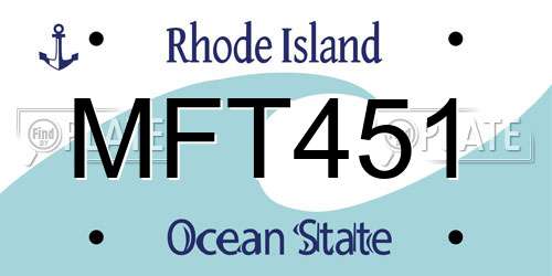 MFT451 Rhode Island License Plate